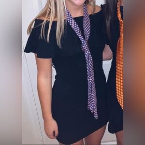 Aqua (Bloomingdale’s) Black Off-Shoulder Dress XS